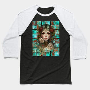 Copper Patina Boho Gothic Girl 5 Baseball T-Shirt